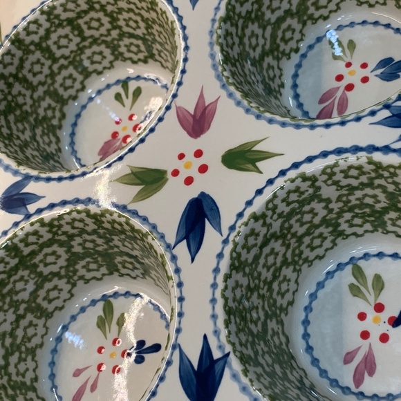 Temp-Tations by Tara Old World Green Muffin with Gorgeous Cobalt Blue Border - Picture 12 of 13